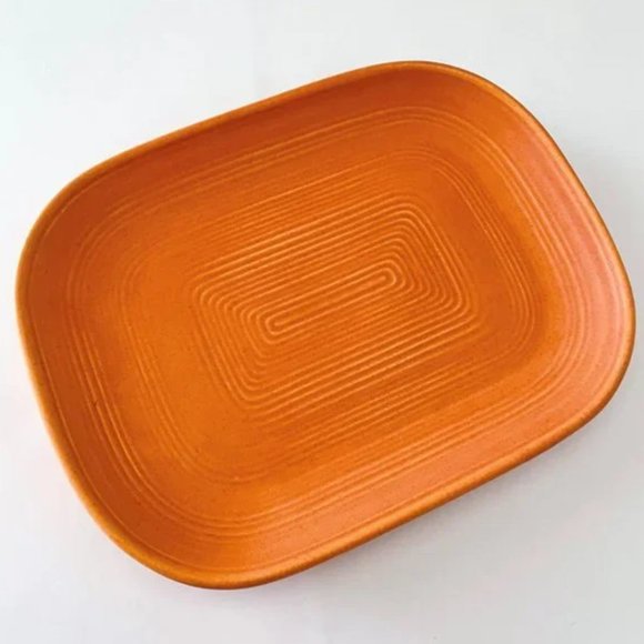 Vintage ROYAL STONE Stoneware Concentric Rings Design Platter Server MCM - Picture 10 of 10